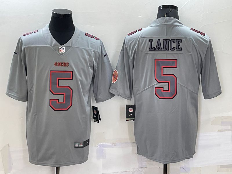 Men San Francisco 49ers 5 Lance Nike Atmospheric Gray style Limited NFL Jersey